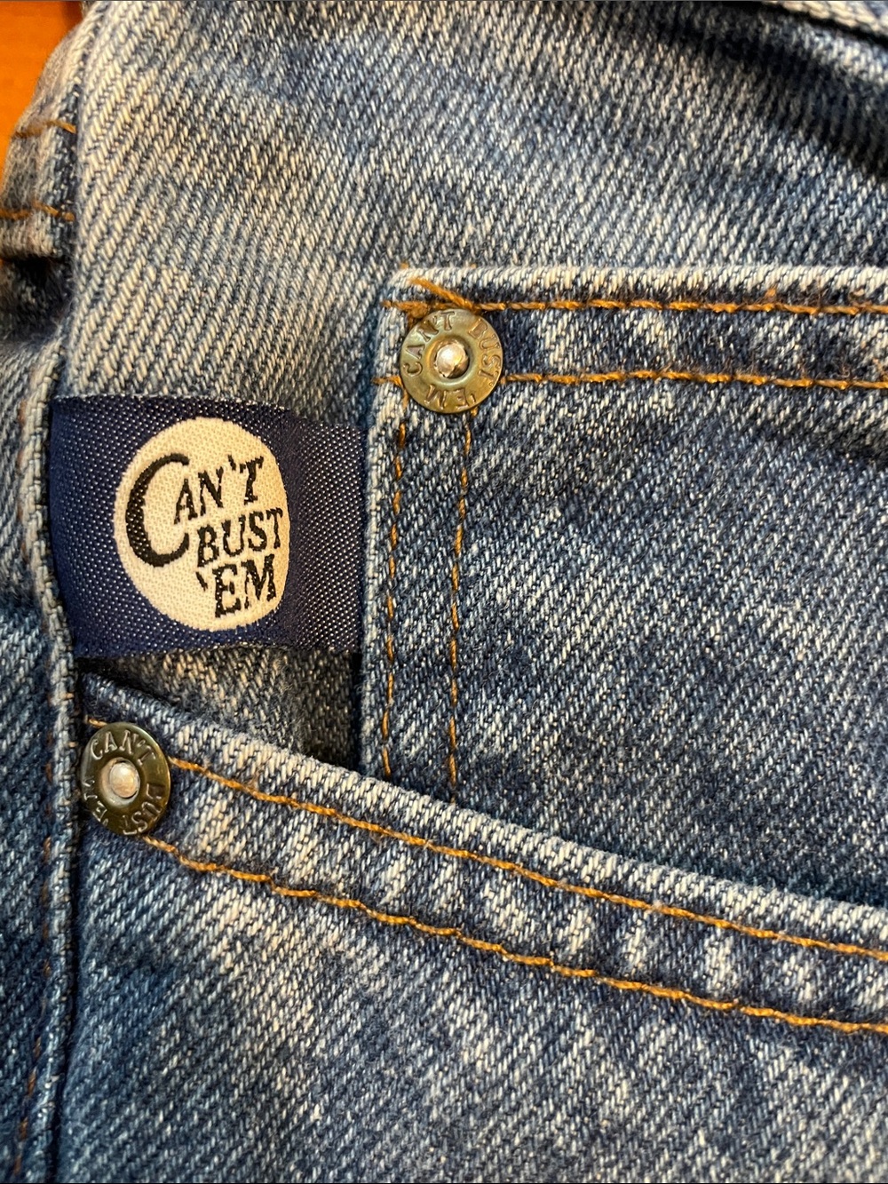 Vintage 90s Can't Bust Em Lee Dungarees Flare Light W… - Gem